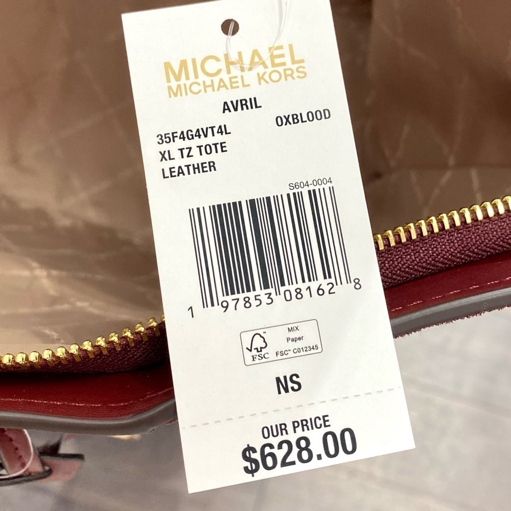 Michael Kors Avril Extra-Large
Leather Top-Zip Tote Bag In Oxblood
NWT - Picture 13 of 14